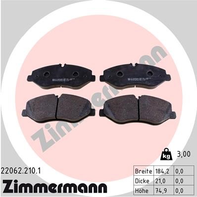Bromsbeläggsats, Framaxel Zimmermann 22062.210.1 ZIMMERMANN
