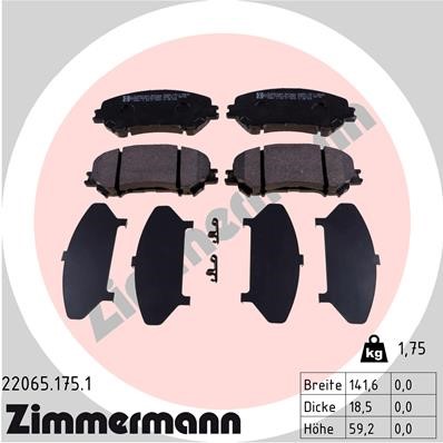 Bromsbeläggsats, Framaxel ZIMMERMANN