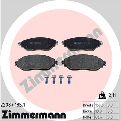 Bromsbeläggsats, Framaxel Zimmermann 22087.185.1 ZIMMERMANN