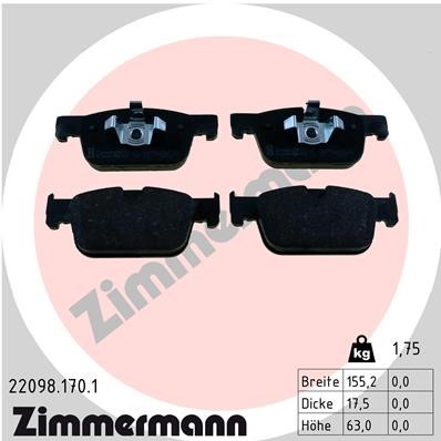 Bromsbeläggsats, Framaxel Zimmermann 22098.170.1 ZIMMERMANN