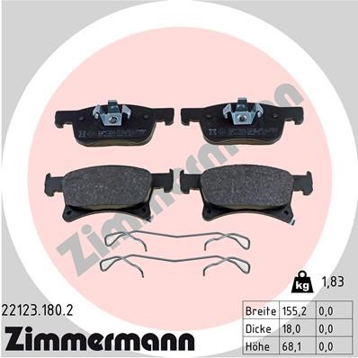 Bromsbeläggsats, Framaxel Zimmermann 22123.180.2 ZIMMERMANN