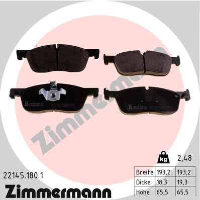Bromsbeläggsats, Framaxel Zimmermann 22145.180.1 ZIMMERMANN