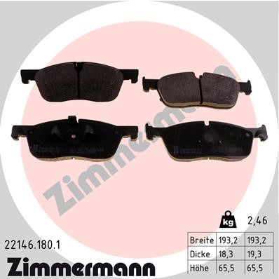 Bromsbeläggsats, Framaxel Zimmermann 22146.180.1 ZIMMERMANN