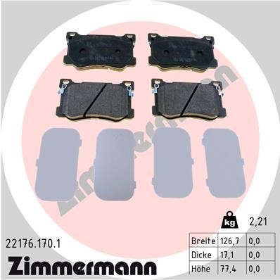 Bromsbeläggsats, Framaxel Zimmermann 22176.170.1 ZIMMERMANN