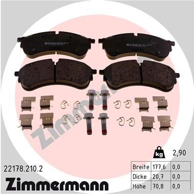 Bromsbeläggsats, Framaxel Zimmermann 22178.210.2 ZIMMERMANN