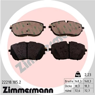 Bromsbeläggsats, Framaxel Zimmermann 22218.185.2 ZIMMERMANN