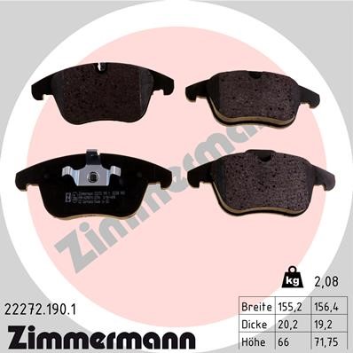 Bromsbeläggsats, Framaxel Zimmermann 22272.190.1 ZIMMERMANN