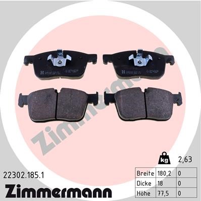 Bromsbeläggsats, Framaxel Zimmermann 22302.185.1 ZIMMERMANN
