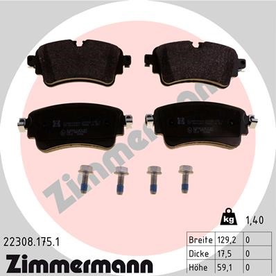 Bromsbeläggsats, Bakaxel Zimmermann 22308.175.1 ZIMMERMANN