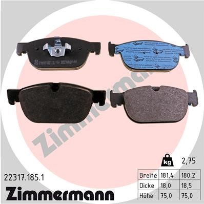 Bromsbeläggsats, Framaxel Zimmermann 22317.185.1 ZIMMERMANN