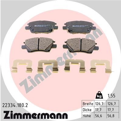 Bromsbeläggsats, Framaxel Zimmermann 22334.180.2 ZIMMERMANN Bromsbeläggsats, Framaxel Zimmermann 22334.180.2 ZIMMERMANN