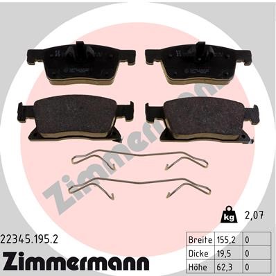 Bromsbeläggsats, Framaxel Zimmermann 22345.195.2 ZIMMERMANN