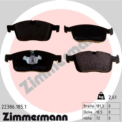 Bromsbeläggsats, Framaxel Zimmermann 22386.185.1 ZIMMERMANN