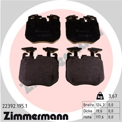 Bromsbeläggsats, Framaxel Zimmermann 22392.195.1 ZIMMERMANN