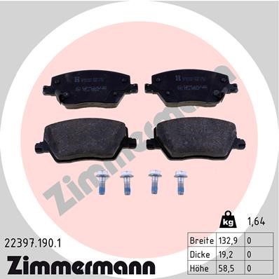 Bromsbeläggsats, Framaxel Zimmermann 22397.190.1 ZIMMERMANN