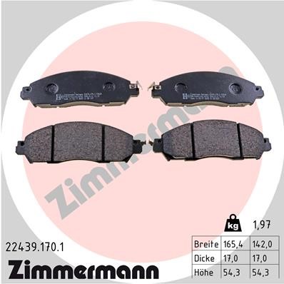 Bromsbeläggsats, Framaxel Zimmermann 22439.170.1 ZIMMERMANN