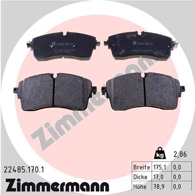 Bromsbeläggsats, Framaxel Zimmermann 22485.170.1 ZIMMERMANN