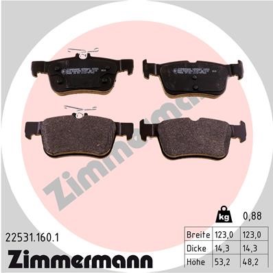 Bromsbeläggsats, Bakaxel Zimmermann 22531.160.1 ZIMMERMANN