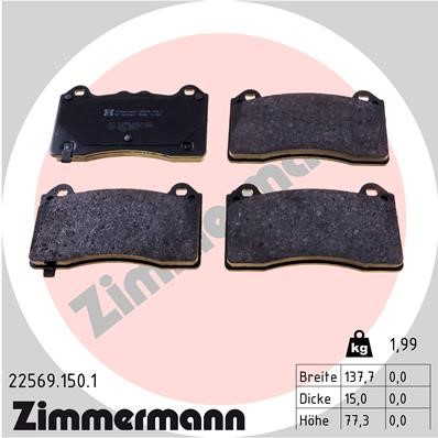 Bromsbeläggsats, Framaxel Zimmermann 22569.150.1 ZIMMERMANN