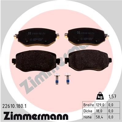 Bromsbeläggsats, Framaxel Zimmermann 22610.180.1 ZIMMERMANN