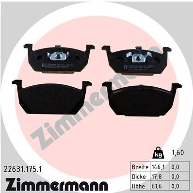 Bromsbeläggsats, Framaxel Zimmermann 22631.175.1 ZIMMERMANN
