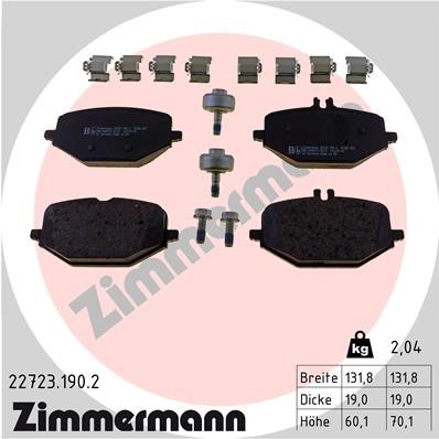 Bromsbeläggsats, Bakaxel Zimmermann 22723.190.2 ZIMMERMANN