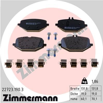 Bromsbeläggsats, Bakaxel Zimmermann 22723.190.3 ZIMMERMANN