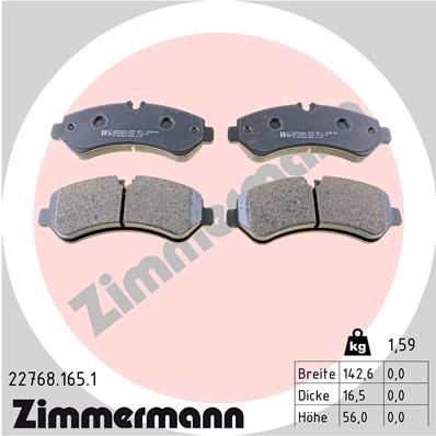 Bromsbeläggsats, Framaxel Zimmermann 22768.165.1 ZIMMERMANN