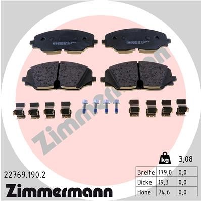 Bromsbeläggsats, Framaxel Zimmermann 22769.190.2 ZIMMERMANN