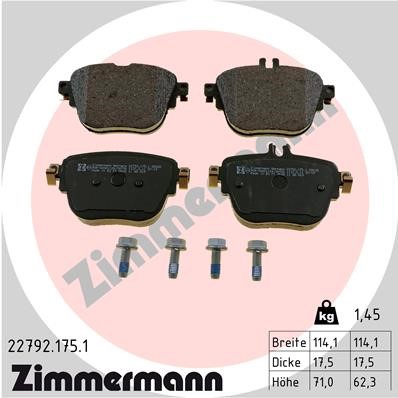 Bromsbeläggsats, Bakaxel Zimmermann 22792.175.1 ZIMMERMANN