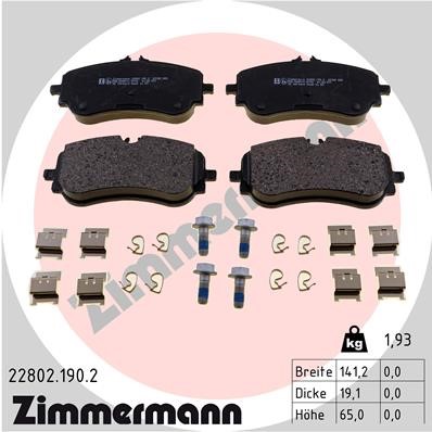 Bromsbeläggsats, Bakaxel Zimmermann 22802.190.2 ZIMMERMANN
