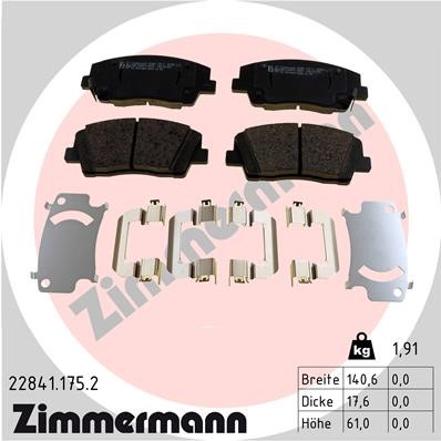 Bromsbeläggsats, Framaxel Zimmermann 22841.175.2 ZIMMERMANN