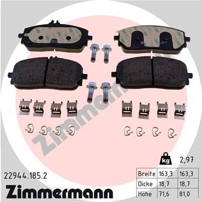 Bromsbeläggsats, Framaxel Zimmermann 22944.185.2 ZIMMERMANN