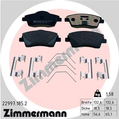 Bromsbeläggsats, Framaxel Zimmermann 22997.185.2 ZIMMERMANN