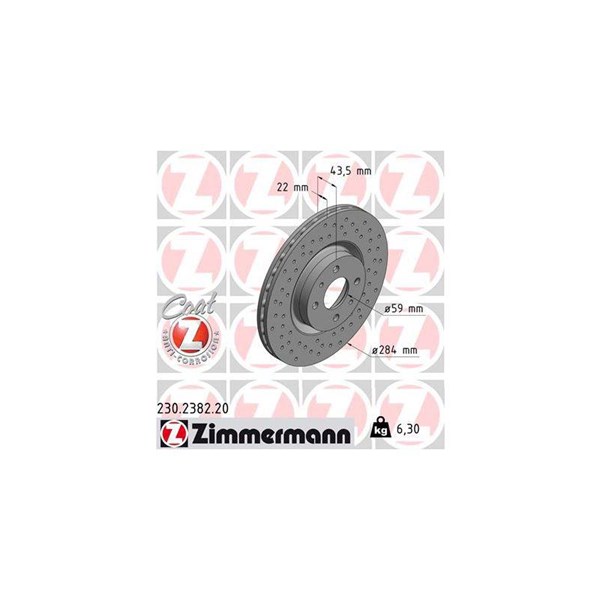 Bromsskiva Ventilerad, Framaxel Zimmermann 230.2382.20 ZIMMERMANN Bromsskiva Ventilerad, Framaxel Zimmermann 230.2382.20 ZIMMERMANN