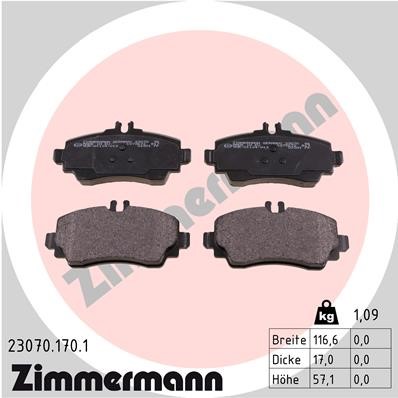 Bromsbeläggsats, Framaxel Zimmermann 23070.170.1 ZIMMERMANN