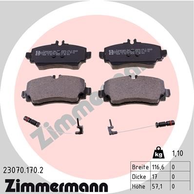 Bromsbeläggsats, Framaxel Zimmermann 23070.170.2 ZIMMERMANN
