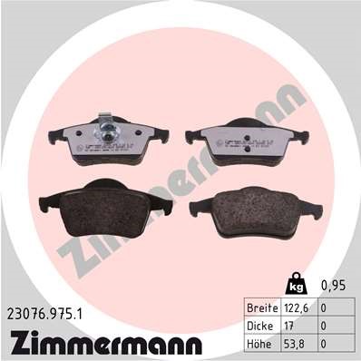 Bromsbeläggsats, Bakaxel Zimmermann Rd:z 23076.975.1 ZIMMERMANN
