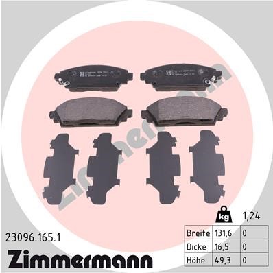 Bromsbeläggsats, Framaxel Zimmermann 23096.165.1 ZIMMERMANN