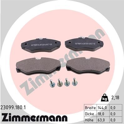 Bromsbeläggsats, Framaxel Zimmermann 23099.180.1 ZIMMERMANN