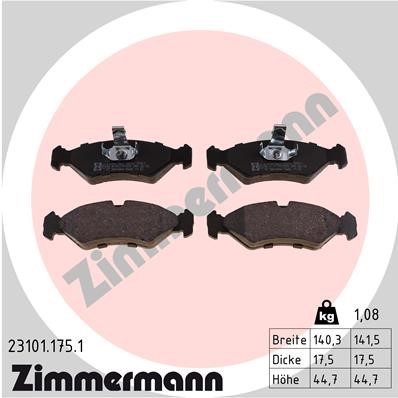 Bromsbeläggsats Solid, Framaxel Zimmermann 23101.175.1 ZIMMERMANN