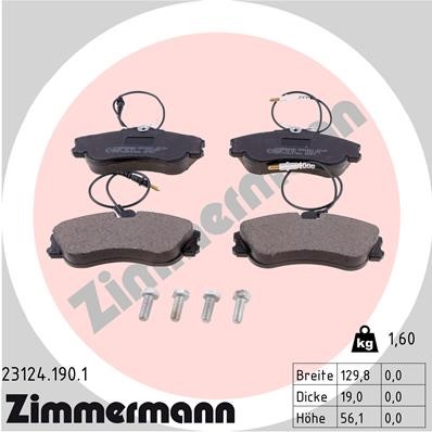 Bromsbeläggsats, Framaxel Zimmermann 23124.190.1 ZIMMERMANN