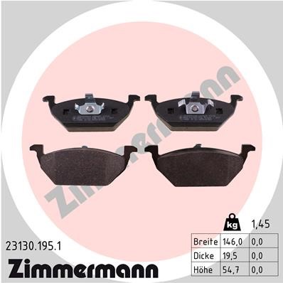 Bromsbeläggsats, Framaxel Zimmermann 23130.195.1 ZIMMERMANN