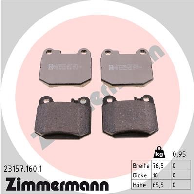 Bromsbeläggsats, Bakaxel Zimmermann 23157.160.1 ZIMMERMANN