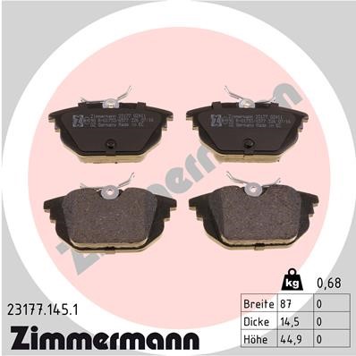 Bromsbeläggsats, Bakaxel Zimmermann 23177.145.1 ZIMMERMANN