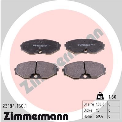 Bromsbeläggsats, Framaxel Zimmermann 23184.150.1 ZIMMERMANN