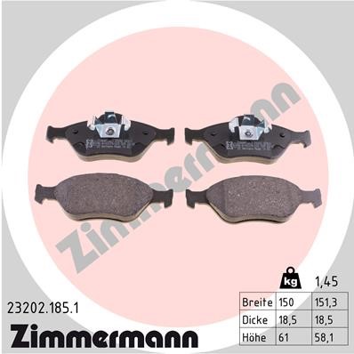 Bromsbeläggsats, Framaxel Zimmermann 23202.185.1 ZIMMERMANN