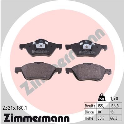 Bromsbeläggsats, Framaxel Zimmermann 23215.180.1 ZIMMERMANN