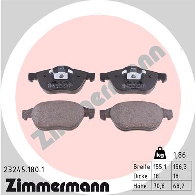 Bromsbeläggsats, Framaxel Zimmermann 23245.180.1 ZIMMERMANN