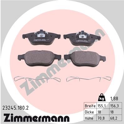 Bromsbeläggsats, Framaxel Zimmermann 23245.180.2 ZIMMERMANN